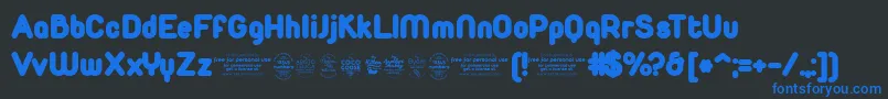 DuepuntozeroBlackTrial Font – Blue Fonts on Black Background