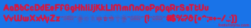 DuepuntozeroBlackTrial Font – Red Fonts on Blue Background