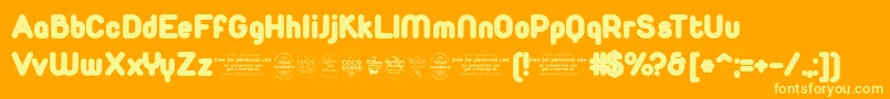 DuepuntozeroBlackTrial Font – Yellow Fonts on Orange Background