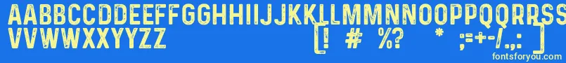PrequeldemoRegular Font – Yellow Fonts on Blue Background