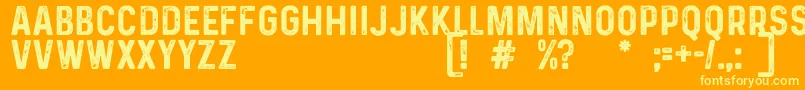 PrequeldemoRegular Font – Yellow Fonts on Orange Background