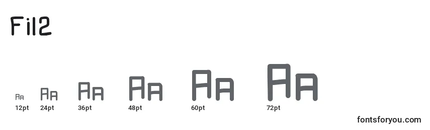 Размеры шрифта Fil2