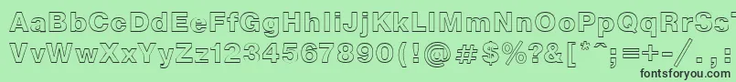 フォントNtoutline – 緑の背景に黒い文字