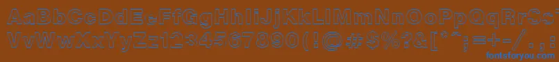 Czcionka Ntoutline – niebieskie czcionki na brązowym tle