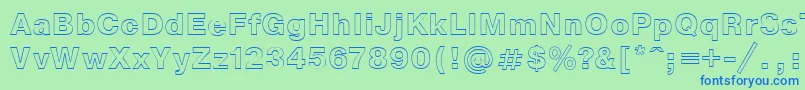 Czcionka Ntoutline – niebieskie czcionki na zielonym tle