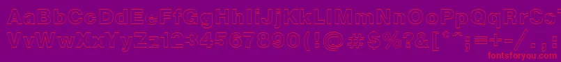 フォントNtoutline – 紫の背景に赤い文字