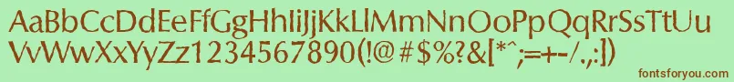 ColumbiaantiqueRegular Font – Brown Fonts on Green Background