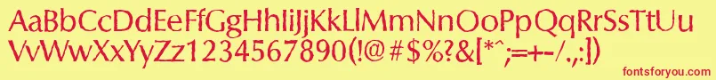 ColumbiaantiqueRegular Font – Red Fonts on Yellow Background