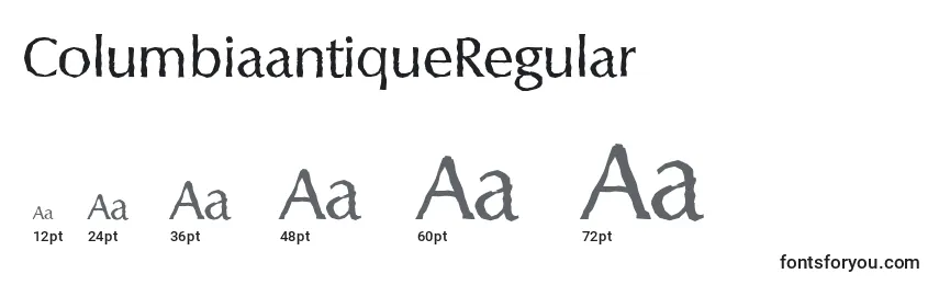 Размеры шрифта ColumbiaantiqueRegular