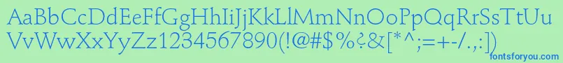 StempelschneidlerstdLight Font – Blue Fonts on Green Background