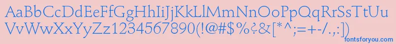 StempelschneidlerstdLight Font – Blue Fonts on Pink Background