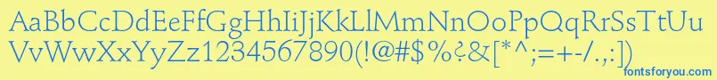 StempelschneidlerstdLight Font – Blue Fonts on Yellow Background