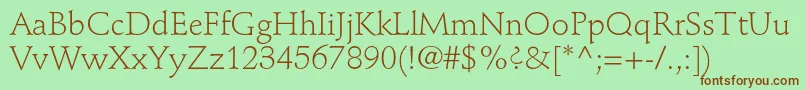 StempelschneidlerstdLight Font – Brown Fonts on Green Background