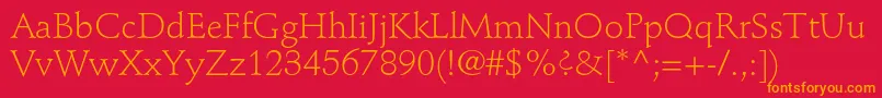 StempelschneidlerstdLight Font – Orange Fonts on Red Background