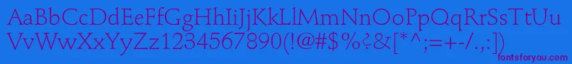 StempelschneidlerstdLight Font – Purple Fonts on Blue Background