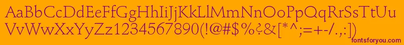 StempelschneidlerstdLight Font – Purple Fonts on Orange Background