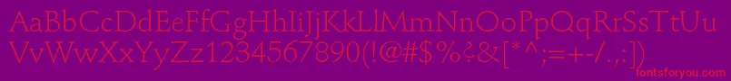 StempelschneidlerstdLight Font – Red Fonts on Purple Background