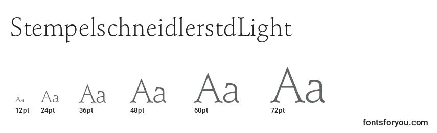 Размеры шрифта StempelschneidlerstdLight