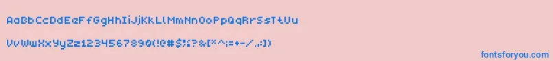 フォントMonobit – ピンクの背景に青い文字