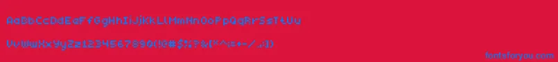 Monobit Font – Blue Fonts on Red Background