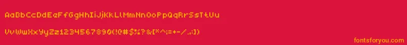 Czcionka Monobit – pomarańczowe czcionki na czerwonym tle
