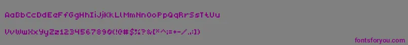 フォントMonobit – 紫色のフォント、灰色の背景