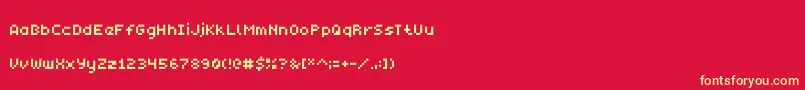 フォントMonobit – 黄色の文字、赤い背景