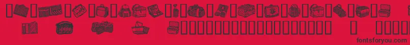 Więcej informacji o czcionce BagsAndStuff Czcionka BagsAndStuff – czarne czcionki na czerwonym tle