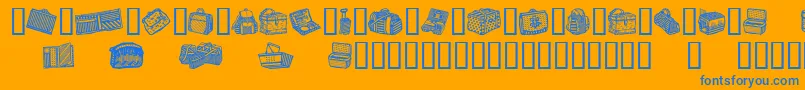 fuente BagsAndStuff – Fuentes Azules Sobre Fondo Naranja