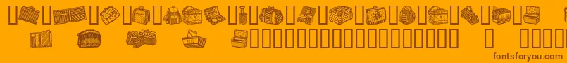 Saiba mais sobre a fonte BagsAndStuff Fonte BagsAndStuff – fontes marrons em um fundo laranja