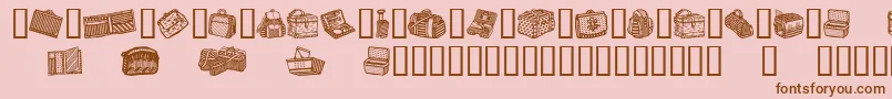 Weitere Informationen zur BagsAndStuff-Schriftart BagsAndStuff-Schriftart – Braune Schriften auf rosa Hintergrund
