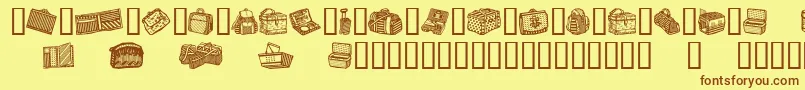 Saiba mais sobre a fonte BagsAndStuff Fonte BagsAndStuff – fontes marrons em um fundo amarelo
