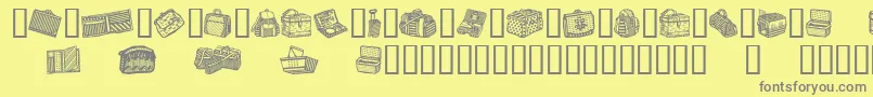 BagsAndStuff-Schriftart – Graue Schriften auf gelbem Hintergrund