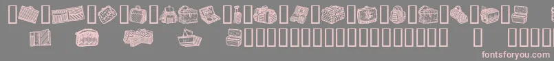 BagsAndStuff-Schriftart – Rosa Schriften auf grauem Hintergrund