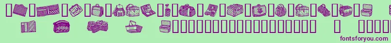 BagsAndStuff Font – Purple Fonts on Green Background