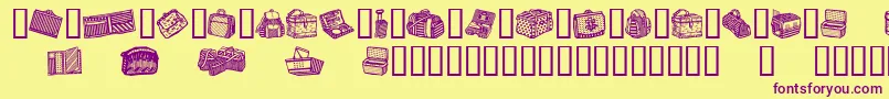 BagsAndStuff Font – Purple Fonts on Yellow Background