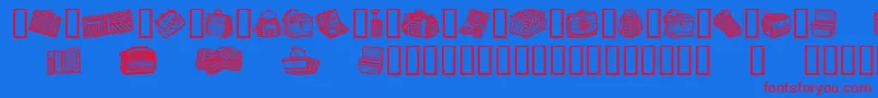 Czcionka BagsAndStuff – czerwone czcionki na niebieskim tle