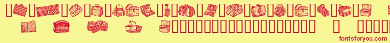 BagsAndStuff Font – Red Fonts on Yellow Background