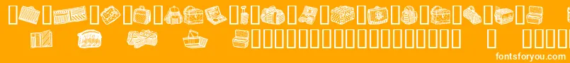 Lisätietoja BagsAndStuff-fontista BagsAndStuff-fontti – valkoiset fontit oranssilla taustalla