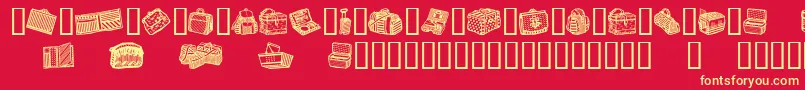 Шрифт BagsAndStuff – жёлтые шрифты на красном фоне