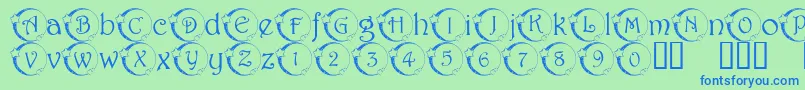 101StarLitNght Font – Blue Fonts on Green Background