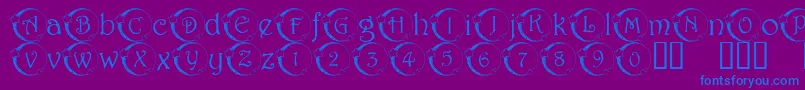 101StarLitNght-Schriftart – Blaue Schriften auf violettem Hintergrund