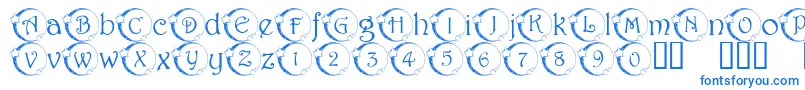 フォント101StarLitNght – 白い背景に青い文字