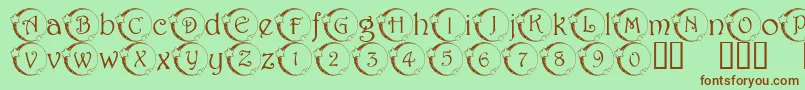 101StarLitNght-fontti – ruskeat fontit vihreällä taustalla