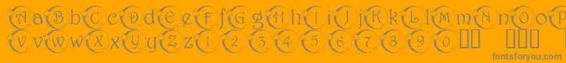 101StarLitNght-Schriftart – Graue Schriften auf orangefarbenem Hintergrund