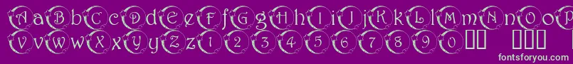 フォント101StarLitNght – 紫の背景に緑のフォント