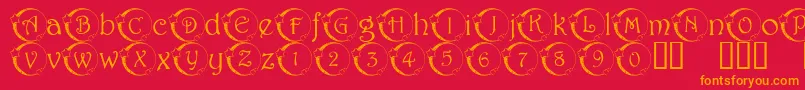 101StarLitNght-Schriftart – Orangefarbene Schriften auf rotem Hintergrund