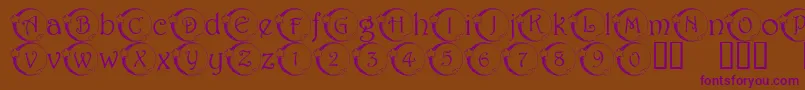 フォント101StarLitNght – 紫色のフォント、茶色の背景