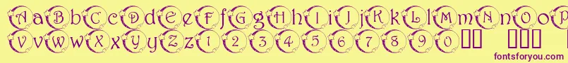 101StarLitNght-fontti – violetit fontit keltaisella taustalla