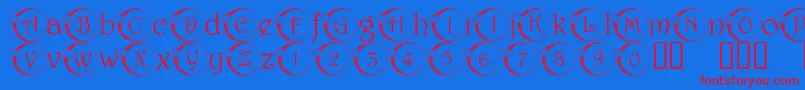 101StarLitNght-Schriftart – Rote Schriften auf blauem Hintergrund